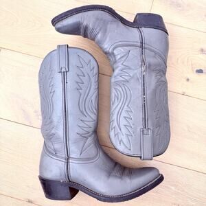 Vintage Men's Western Boots Men's 9D Classic Gray Cowboy Southwestern